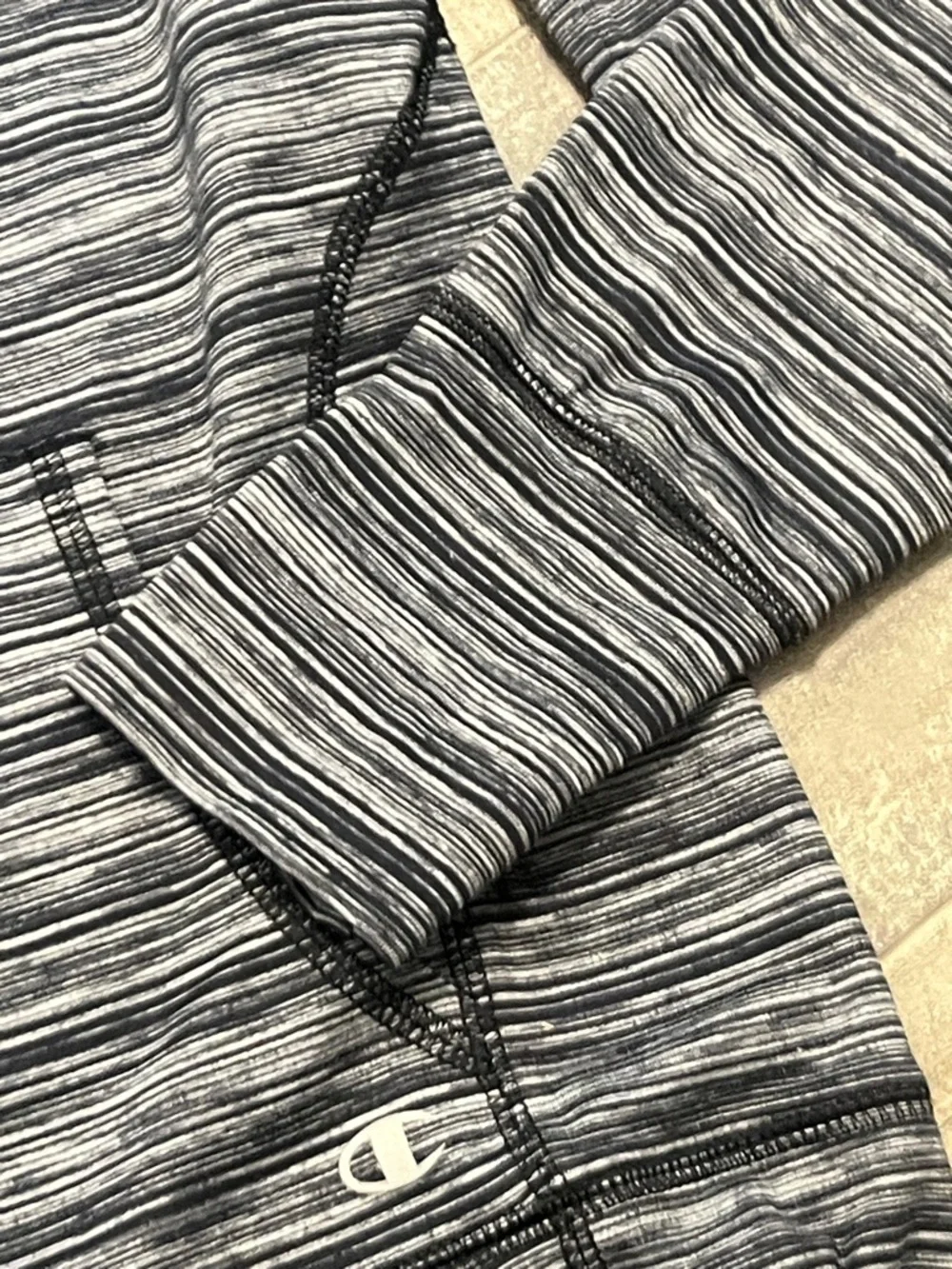 Champion Women's Black & Gray Space-Dye Hooded Pullover - Picture 5 of 9